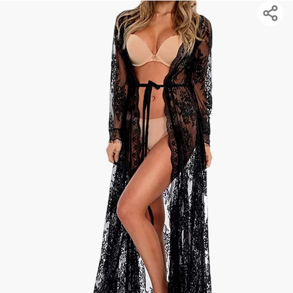 Lace cover up photo shoot gown